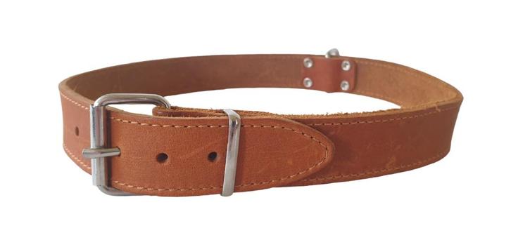 JACK & VANILLA Halsband Vetleder Cognac Nek 60-67 cm KOOPJE!, Dieren en Toebehoren, Hondenhalsbanden en Penningen, Nieuw, Handgemaakt