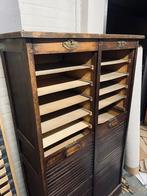 Vintage archiefkast van hout, Huis en Inrichting, Kasten | Roldeurkasten en Archiefkasten, 50 tot 100 cm, 25 tot 50 cm, 150 tot 200 cm