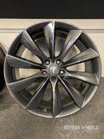 21” originele Tesla Model S ‘Turbine’ velgen breedset 5x120, Auto-onderdelen, Banden en Velgen, Gebruikt, Velg(en), Personenwagen