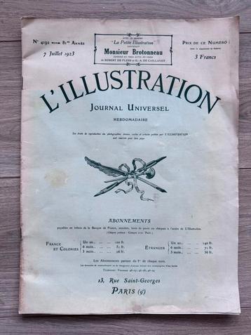 L’illustration weekblad uit 1923 (frankrijk, parijs) beschikbaar voor biedingen