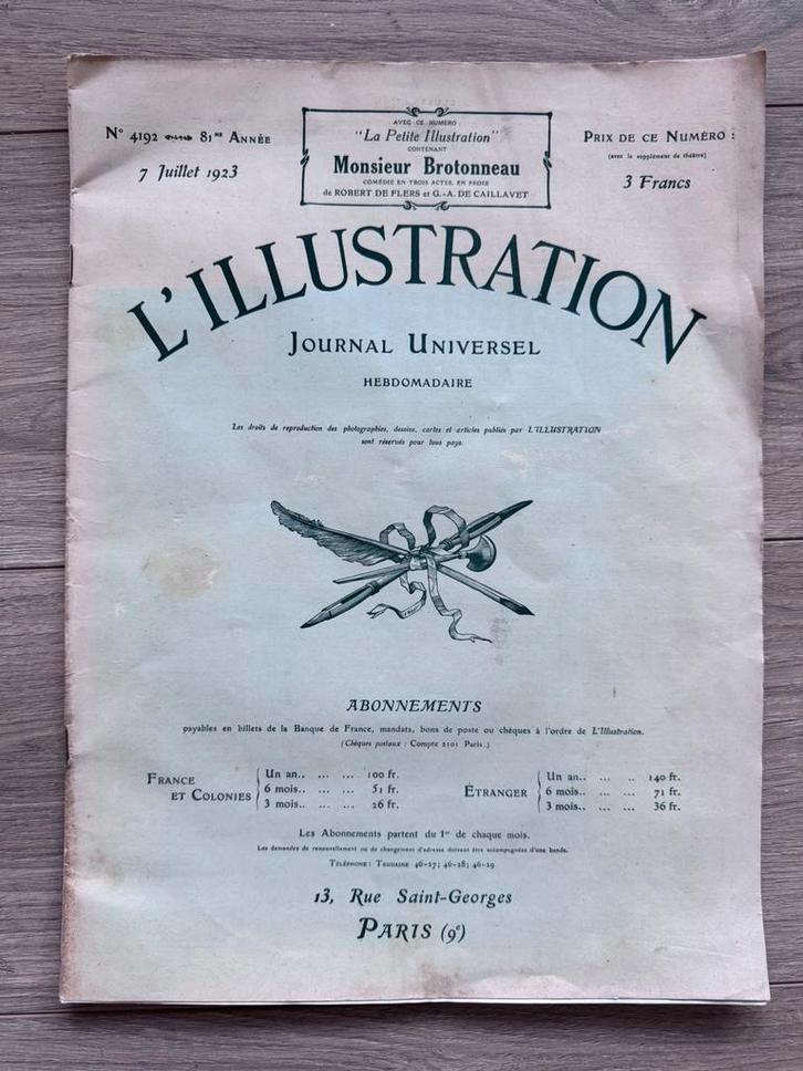 L’illustration weekblad uit 1923 (frankrijk, parijs), Antiek en Kunst, Antiek | Boeken en Bijbels, Ophalen of Verzenden