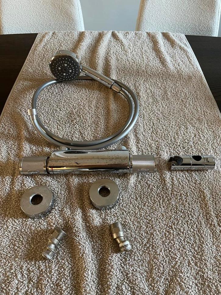 GROHE Thermostatische Douchekraan + Douchekop, Doe-het-zelf en Verbouw, Sanitair, Gebruikt, Douche, Chroom, Ophalen of Verzenden
