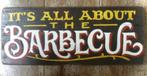 Stoer vintage eikenhouten reclame bord/slagerij/barbecue/bbq, Ophalen of Verzenden, Zo goed als nieuw