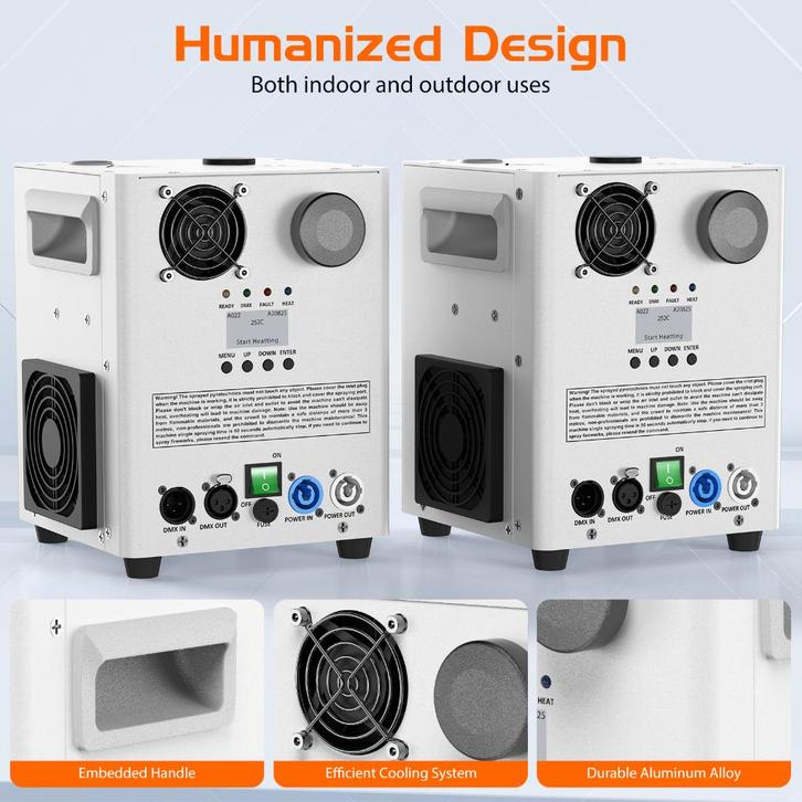 DJLicht Witte 800W Sparkular Sterretjes machine Koudvuur, Muziek en Instrumenten, Licht en Laser, Nieuw, Overige typen, Geluidgestuurd