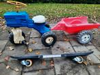Trapauto tractor met aanhanger en board, Ophalen of Verzenden, Gebruikt, Trapvoertuig