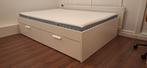 Ikea Brimnes Twijfelaar 140x200 met Vesteroy matras, Huis en Inrichting, Slaapkamer | Bedden, Ophalen, Wit, 140 cm, Zo goed als nieuw