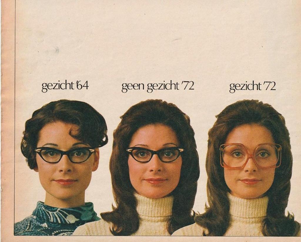 Retro reclame 1972 Opticiën brillen wel & geen gezicht, Verzamelen, Retro, Verzenden, Overige typen