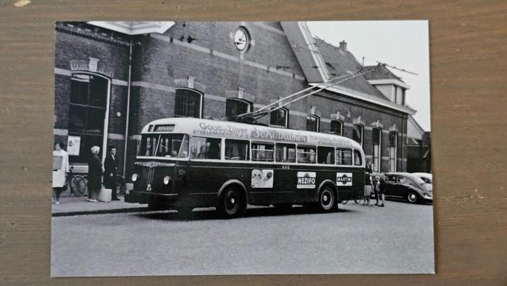 Foto BUS GTG GVB Groningen Trolleybus 121, Verzamelen, Spoorwegen en Tramwegen, Gebruikt, Trein, Overige typen, Verzenden