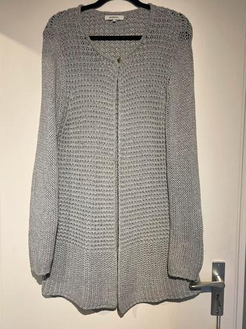 Sandwich lang  grijs grof gebreid vest maat L beschikbaar voor biedingen