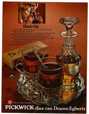 3 Originele Douwe Egberts Thee advertenties 1962-1971 beschikbaar voor biedingen