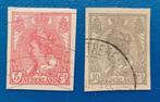 NVPH 82-83 Koningin Wilhelmina ongetand - 1923, Postzegels en Munten, Postzegels | Nederland, Verzenden, Na 1940, Gestempeld