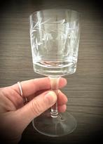 Glas Likeur Antiek kristal borrel ets bloemen glaasje natuur, Antiek en Kunst, Antiek | Glas en Kristal, Verzenden