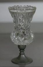 Vaasje / glaasje met metalen voet, Antiek en Kunst, Ophalen of Verzenden