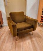 Vintage Fauteuil Stoel Ribstof Groen Messing, Ophalen, Minder dan 75 cm, Zo goed als nieuw, Nvt