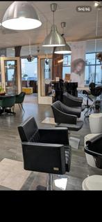 Kappers stoelen / zwart / in hoogte verstelbaar leer, Ophalen, Twee, Zwart, Leer