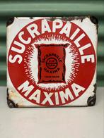 Antiek emaille reclamebord Sucrapaille Maxima, Verzamelen, Merken en Reclamevoorwerpen, Reclamebord, Gebruikt, Ophalen of Verzenden
