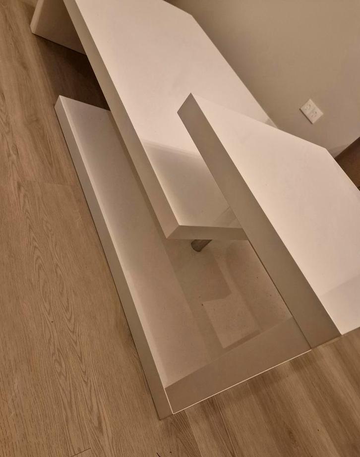Moderne witte salontafel/koffietafel, Huis en Inrichting, Tafels | Salontafels, Gebruikt, Minder dan 50 cm, 50 tot 100 cm, 100 tot 150 cm
