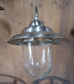 Klassieke nikkel stallamp buitenlamp NIEUW, Verzenden, Nieuw, Glas