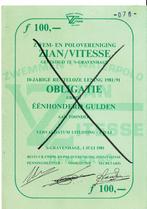 2x Zwem- en Polovereniging Zian Vitesse -Den Haag 1981-ƒ 100, Postzegels en Munten, Aandelen en Waardepapieren, Verzenden, 1970 tot heden