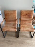 2 leren eetkamerstoelen, Huis en Inrichting, Stoelen, Ophalen, Bruin, Twee