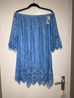 baby blauw off shoulder kanten gehaakte tuniek jurk mt M / L, Boetiek, Blauw, Maat 42/44 (L), Ophalen of Verzenden