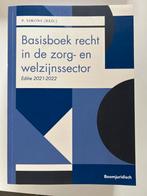 Basisboek Recht Zorg/Welzijn 2021-2022, Boeken, Studieboeken en Cursussen, Ophalen of Verzenden, Gamma, Zo goed als nieuw, HBO