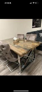 Salontafel + Eettafel met glazen blad - Moet Weg!, Ophalen, Gebruikt, 100 tot 150 cm, Glas