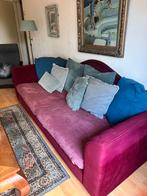 3 persoons bank in goede staat bordo rood, Ophalen, 75 tot 100 cm, Zo goed als nieuw, Rechte bank