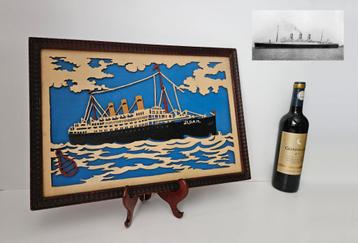 Holland America Lijn - Schip Statendam uitgesneden in hout beschikbaar voor biedingen