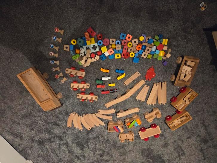 Houten Speelgoed Treinbaan, Treinen, Auto's & Meer!, Kinderen en Baby's, Speelgoed | Bouwstenen, Ophalen of Verzenden