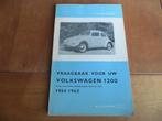 Vraagbaak Volkswagen Kever 1200, VW T1, Karmann Ghia 54'-63, Ophalen of Verzenden