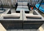 Lounge set (Twee zitter en 2 x1 zitters) met tafel, Tuin en Terras, Tuinsets en Loungesets, Ophalen of Verzenden, Zo goed als nieuw