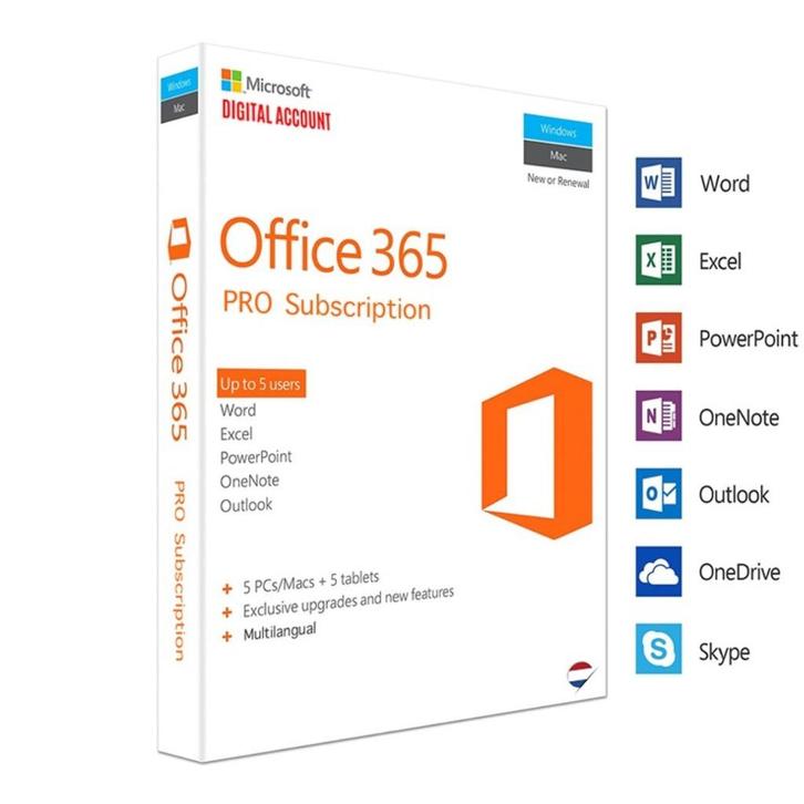 Office 365 Pro Plus | 5 Apparaten | Levenslang geldig!, Computers en Software, Office-software, Nieuw, Access, Excel, OneNote