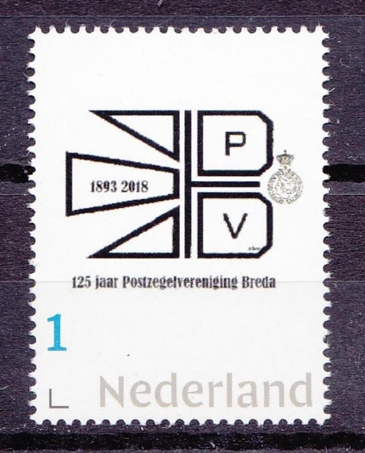 Persoonlijke postzegel filatelie postzegelvereniging Breda, Postzegels en Munten, Postzegels | Nederland, Postfris, Na 1940, Verzenden