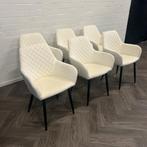 Nieuw in doos!!! 6 Nieuwe Fluwelen Eetkamerstoelen, Huis en Inrichting, Stoelen, Wit, Stof, Ophalen of Verzenden, Zo goed als nieuw