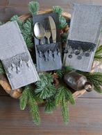 Landelijke sobere bestekhoesjes in diverse kleuren combi, Ophalen