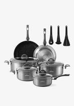 Homelux pannenset 15 delige pannenset voor alle warmtebronne, Nieuw, Pannenset, Ophalen of Verzenden, Rvs