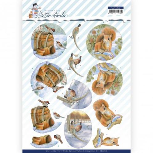 Jeanine's Art CD11866 Winter Garden Pheasant 3D knipvel A4, Hobby en Vrije tijd, Kaarten | Zelf maken, Nieuw, Knipvel, Dieren