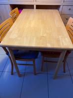 houten tafel met 5 stoelen, Huis en Inrichting, Tafels | Eettafels, 50 tot 100 cm, 100 tot 150 cm, Gebruikt, Rechthoekig