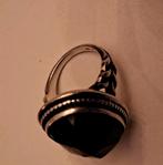 Prachtige zilveren ring met onyx, Ophalen of Verzenden, Zo goed als nieuw, Dame, Zilver