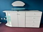 Hülsta Slaapkamer commode. Wit, metaal en losse spiegel., Huis en Inrichting, Ophalen, Gebruikt, Eenpersoons, Wit