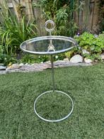 Originele Riviera Maison bijzettafel., Minder dan 55 cm, Rond, Ophalen of Verzenden, Glas