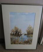 Aquarel winterse Knotwilgen, P. Groot, Antiek en Kunst, Ophalen