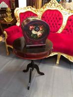 Brocante kist - doos antiek hout - bloemen handgeschilderd, Antiek en Kunst, Curiosa en Brocante, Verzenden