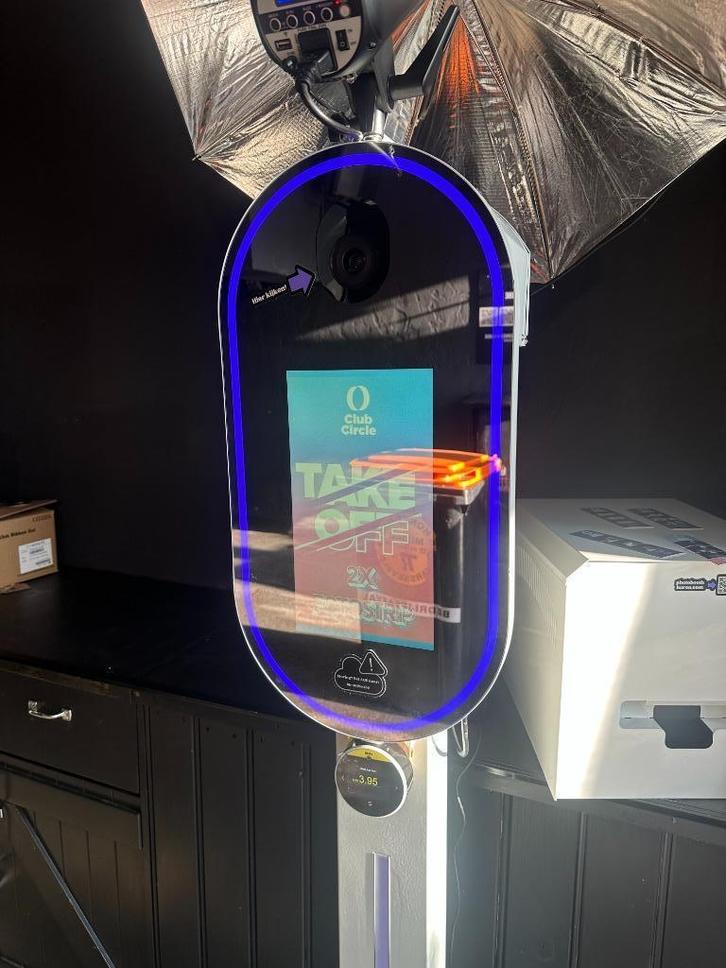 Photobooth te koop I Luxe spiegel photobooth I Inc uitleg, Hobby en Vrije tijd, Feestartikelen | Verhuur, Nieuw, Ophalen