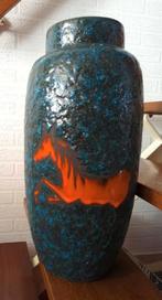 Scheurich Blauwe Vaas Rode Paarden, Huis en Inrichting, Woonaccessoires | Vazen, Ophalen, Overige kleuren, Minder dan 50 cm, Glas