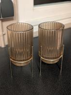 Waxinelichthouders, Overige materialen, Bruin, Ophalen of Verzenden, Zo goed als nieuw