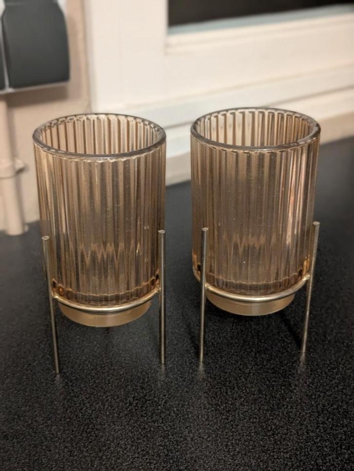 Waxinelichthouders, Huis en Inrichting, Woonaccessoires | Kandelaars en Kaarsen, Zo goed als nieuw, Kandelaar, Minder dan 25 cm