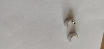 Zilveren oorbellen met mooie zirkonia's van 4 mm (Nieuw)  Me