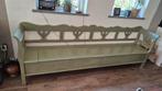 Oude groene kerkbank/ klepbank met opbergruimte, 2.60m!, Ophalen, Gebruikt, Minder dan 75 cm, Rustiek